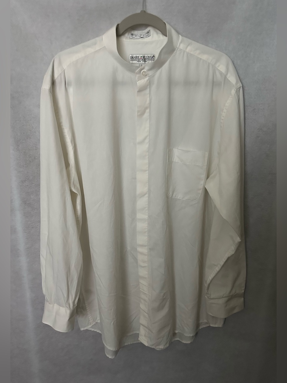 Daniel Ellissa Ivory Mandarin Collar Long Sleeve Shirt